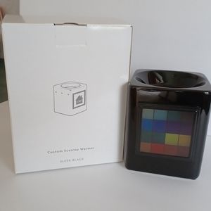 NIB Custom Scentsy Warmer Sleek Black with Colorful Graphic Frame